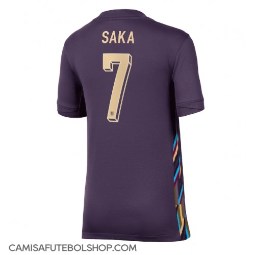 Camisa de time de futebol Inglaterra Bukayo Saka #7 Replicas 2º Equipamento Feminina Europeu 2024 Manga Curta